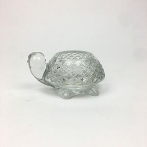 Glass Turtle Avon Tabletop Tea Light Votive Holder Paperweight Collectible Vtg